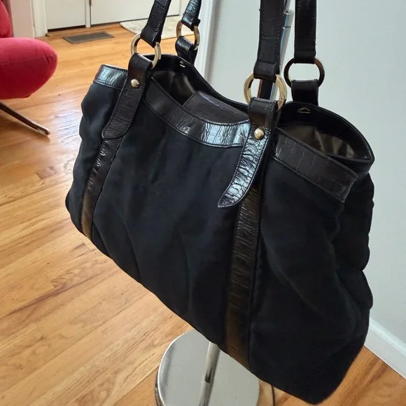 Montblanc Starisma Vintage Tote Made in Italy Black Luxury Bag - Picture 10 of 16